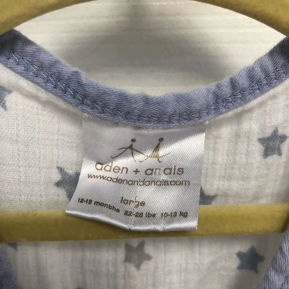 aden + anais Muslin Cotton Zip Baby Sleep Sack Stars Large 12-18 Months